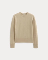 Cashmere Slim Crew Sweater | Heather Light Camel