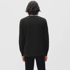 The Waffle Long-Sleeve Henley Tee | Black