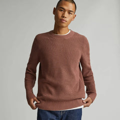 The No-Sweat Ribbed Crew | Carob Brown