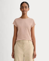 The Pointelle Short-Sleeve Tee | Rose Smoke