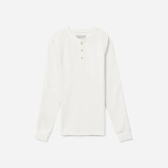 The Waffle Long-Sleeve Henley Tee | Off-White