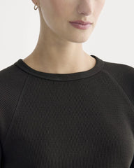 Slim-Fit Crew in Cozy Waffle | Black