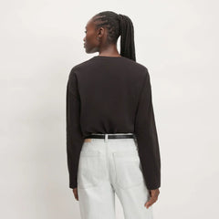 The Organic Cotton Relaxed Long Sleeve Tee | Vintage Black