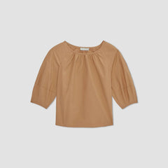 The Poplin Scoop-Neck Top | Caramel